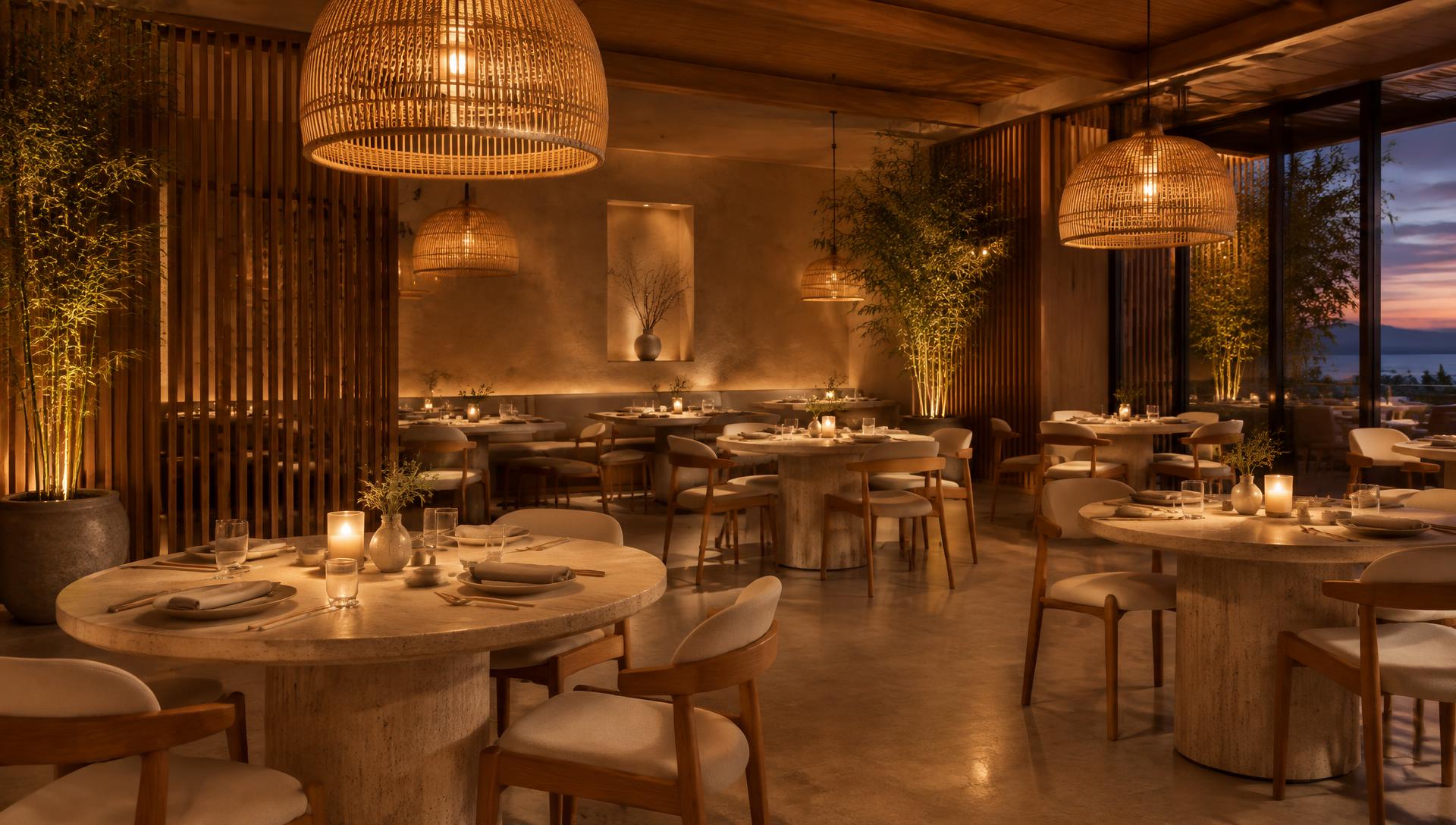 Interieur van Warung Bamboo